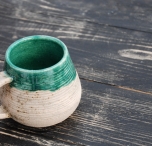 Керамическая глиняная чашка ручной работы